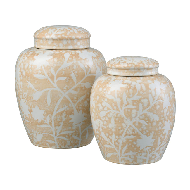 S0037-11351/S2 - Yvonne Jar - Set of 2 Cream Glazed