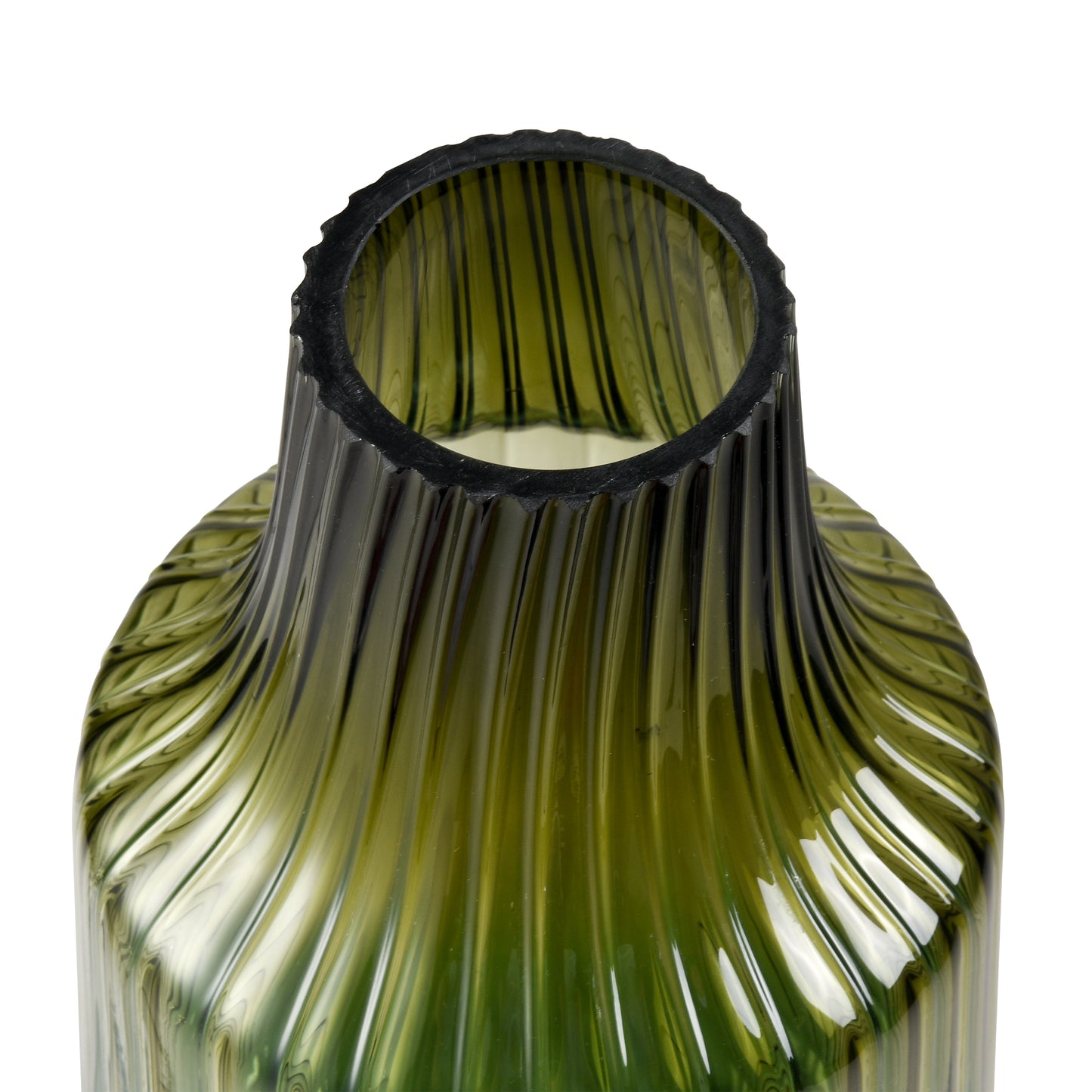 S0047-12118 - Velasco Ribbed Vase - Small Green Ombre