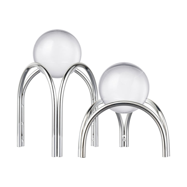 S0057-11221/S2 - Sibyl Orb Stand - Set of 2 Silver