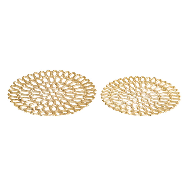 S0807-12078/S2 - Regina Tray - Set of 2 Gold