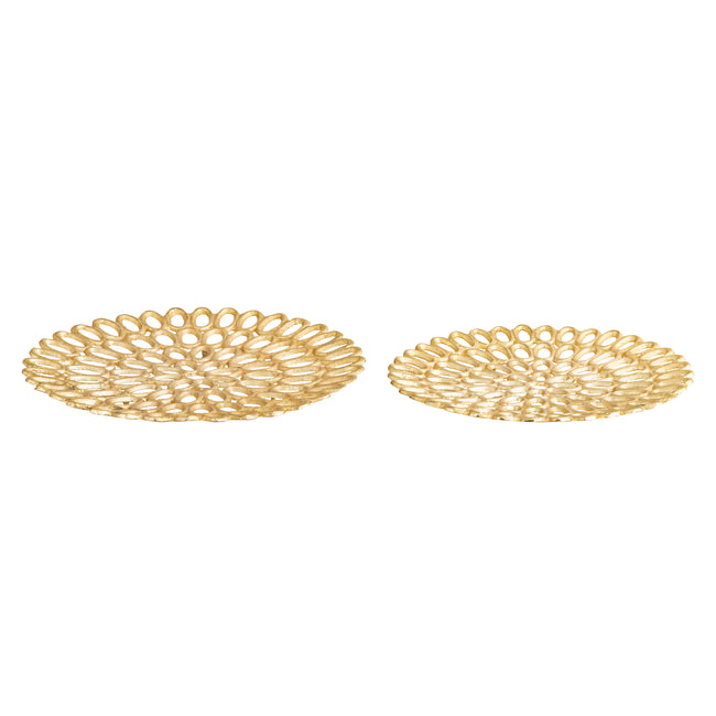 S0807-12078/S2 - Regina Tray - Set of 2 Gold