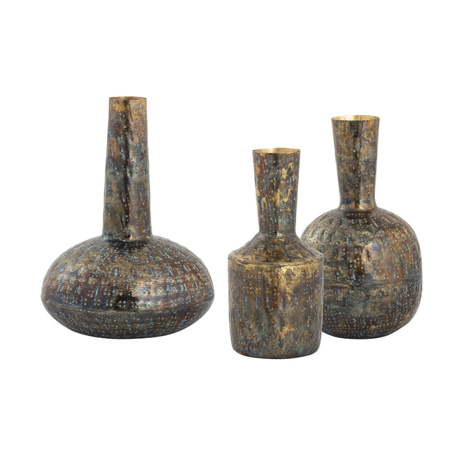 S0807-9776/S3 - Fowler Vase - Set of 3 Patinated Brass