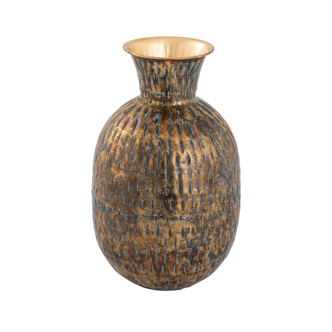 S0807-9777 - Fowler Vase - Round Patinated Brass