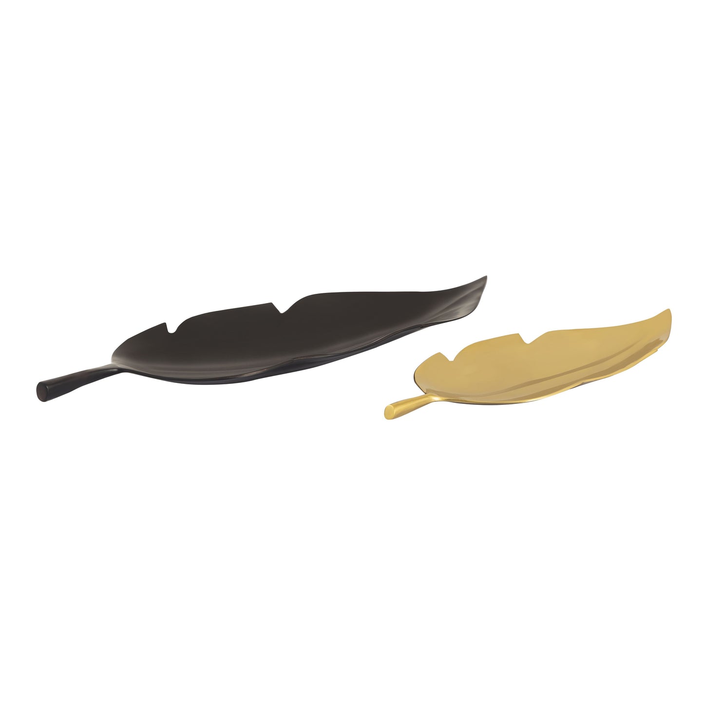 S0807-9790/S2 - Ennis Leaf Tray - Set of 2 Bronze and Brass