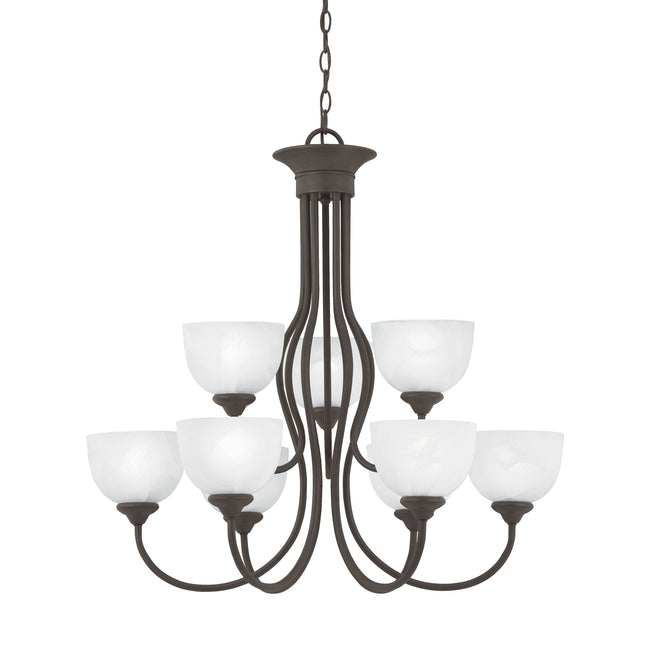 SL801663 - Tahoe 30'' Wide 9-Light Chandelier - Painted Bronze