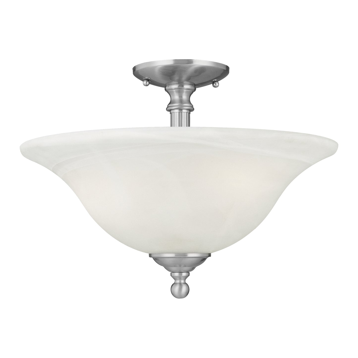 SL869678 - Riva 16'' Wide 3-Light Semi Flush Mount - Brushed Nickel