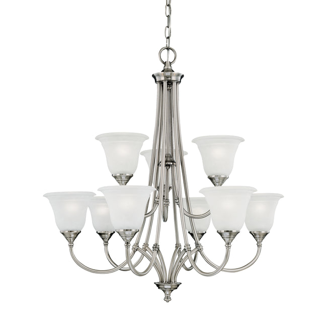 SL880241 - Harmony 31'' Wide 9-Light Chandelier - Satin Pewter