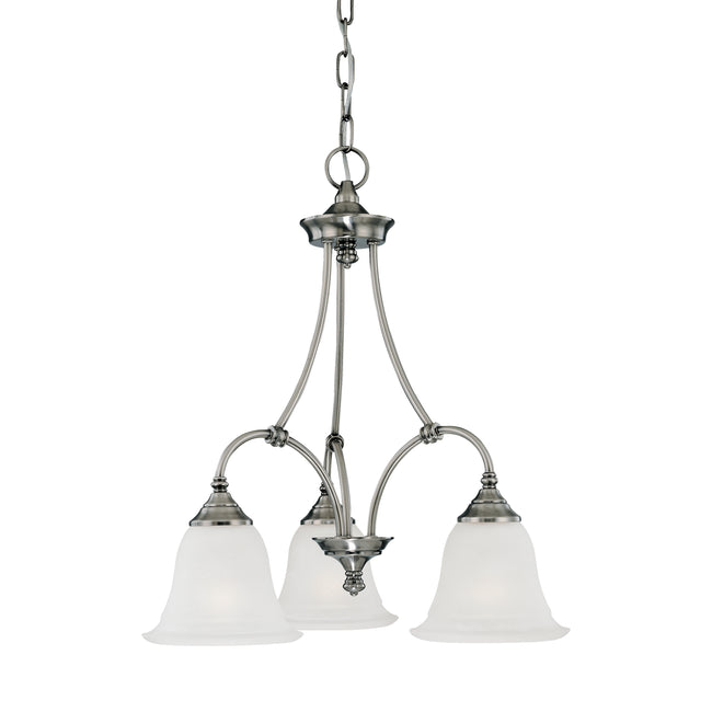 SL880341 - Harmony 20'' Wide 3-Light Chandelier - Satin Pewter