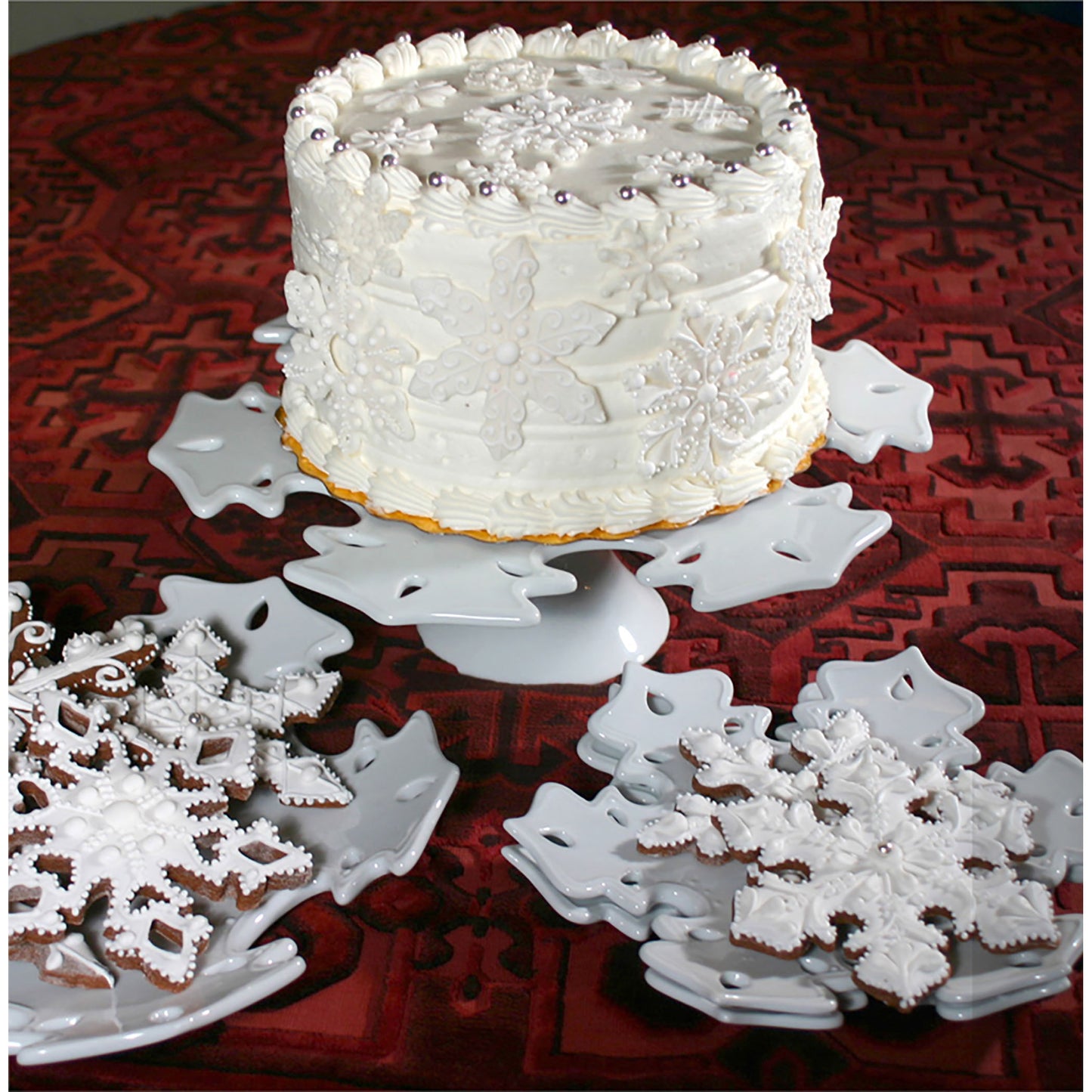 SPLATTER/S2 - Snowflake Platter (13.5 inch) (Set of 2)