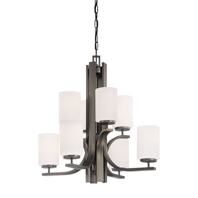 TK0008715 - Pendenza 8-Light Chandelier in Oiled Bronze