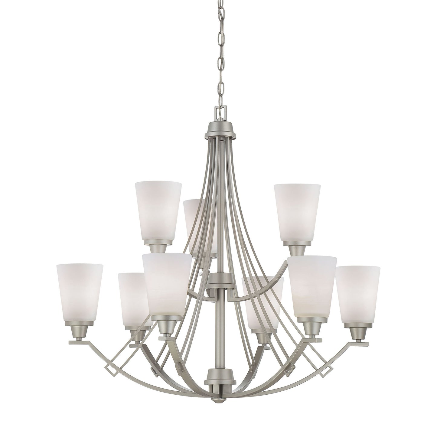 TK0012117 - Wright 9-Light Chandelier in Matte Nickel