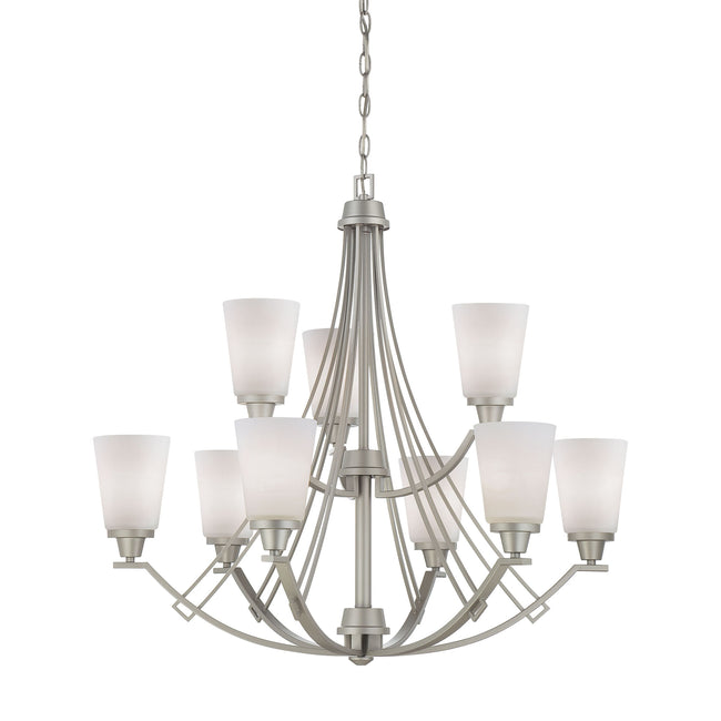 TK0012117 - Wright 9-Light Chandelier in Matte Nickel