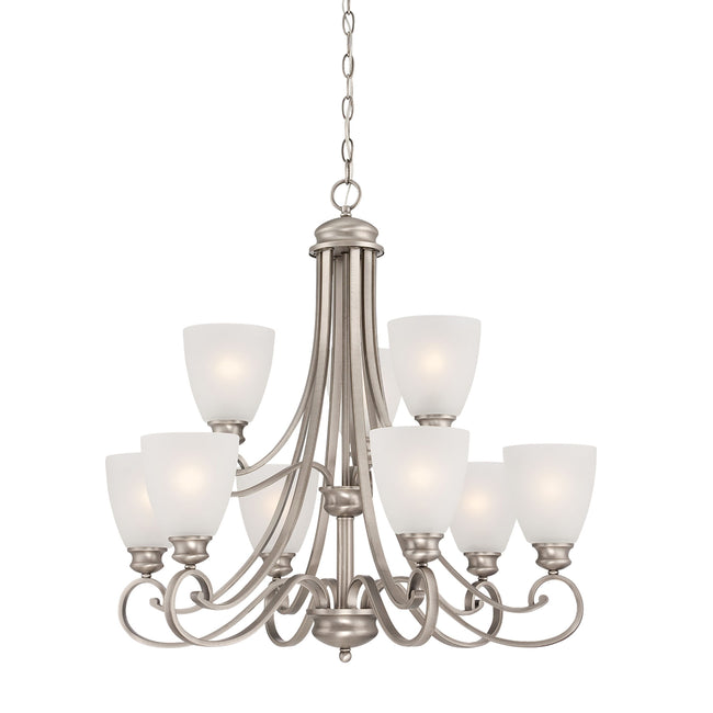 TK0018741 - Haven 9-Light Chandelier in Satin Pewter