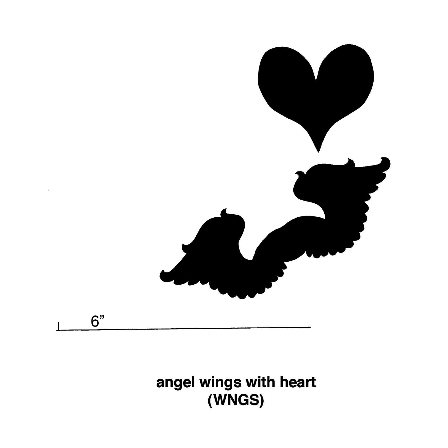 WNGS/S6 - Angel Wings with Heart Cookie Cutters (Set of 6)