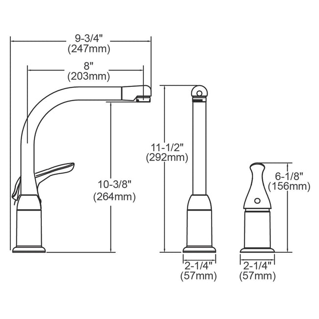 LK3000CR - Everyday Kitchen Deck Mount Faucet with Remote Lever Handle - Chrome