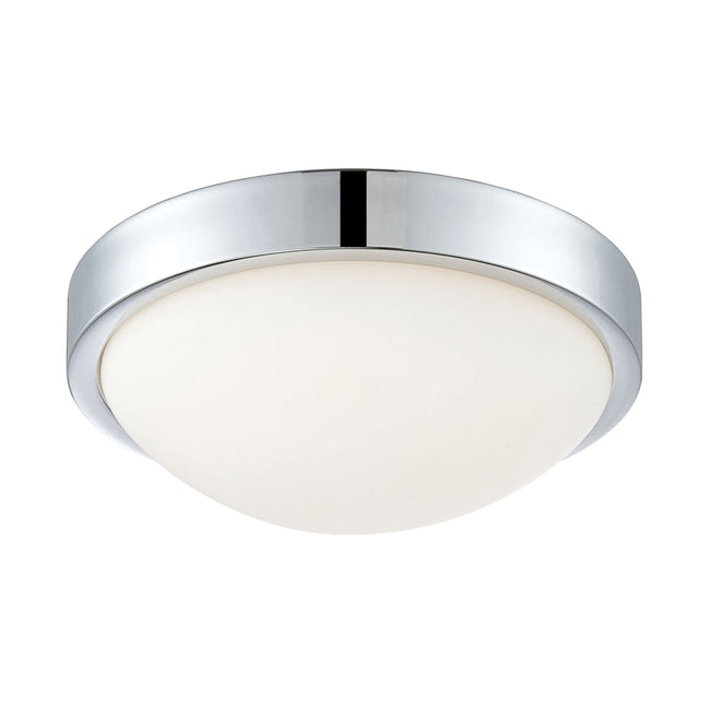 ELK Lighting FML400-10-15 - Sydney 10" Wide 1-Light Flush Mount in Chrome with White Opal Glass - In