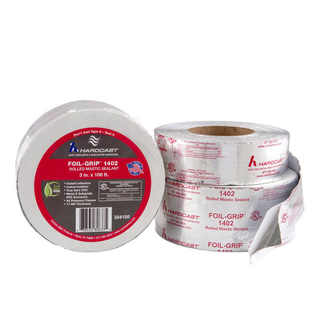 1402 Foil-Grip Printed Aluminum Foil Tape - 3" x 100'