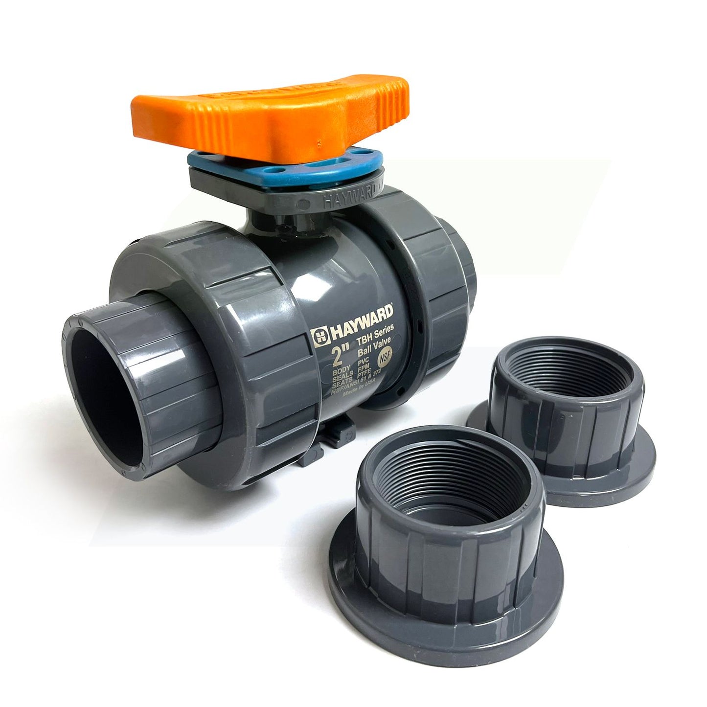 2" PVC TBH Series Ball Valve Socket or Threaded Ends - FPM Seals