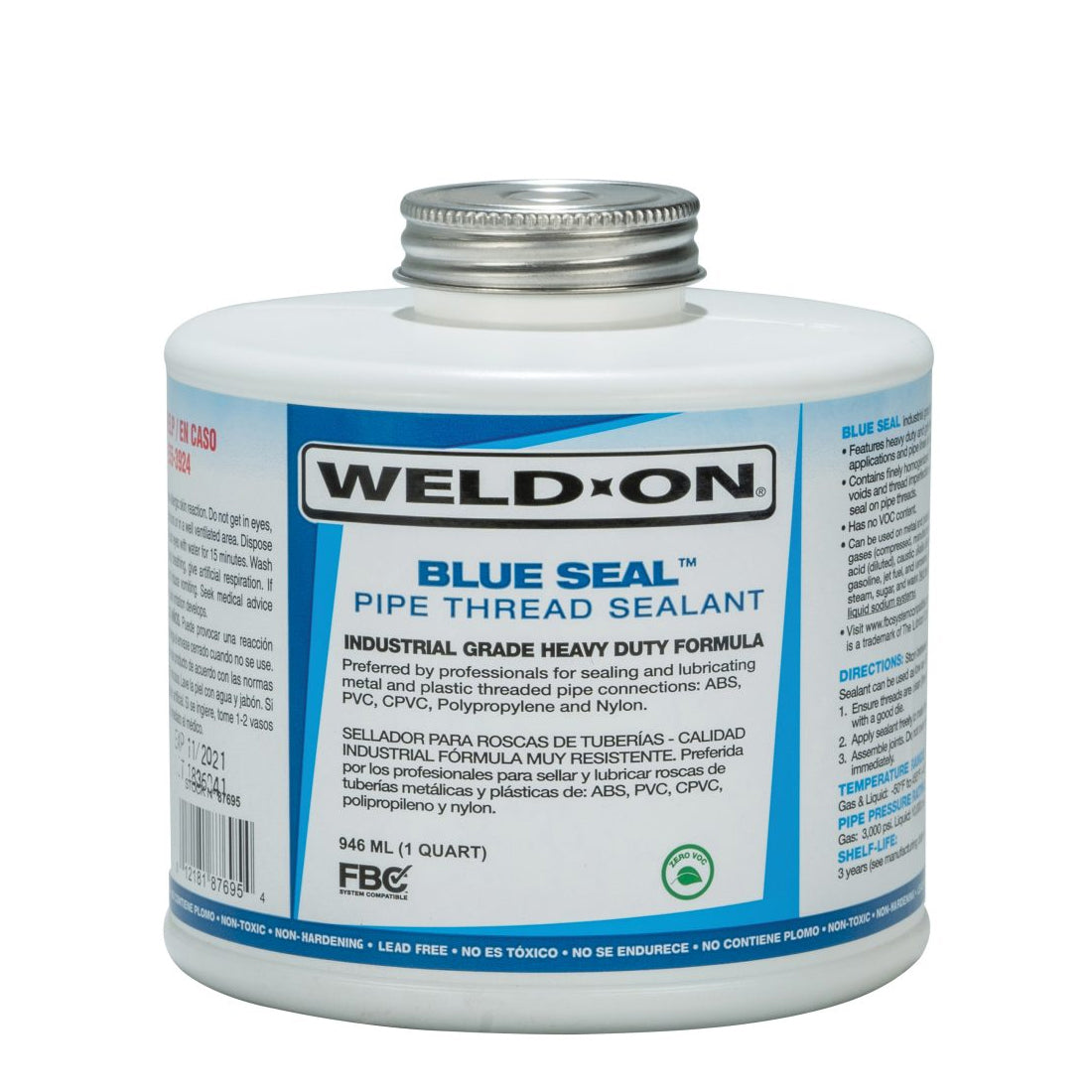 Weld-On 87695 - Blue Seal Blue Plastic and Metal Pipe Thread Sealant - 1 Quart