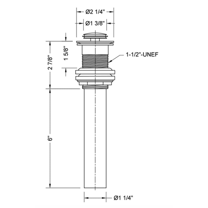 814-SN - Finger Touch Plug Lavatory Drain in Satin Nickel