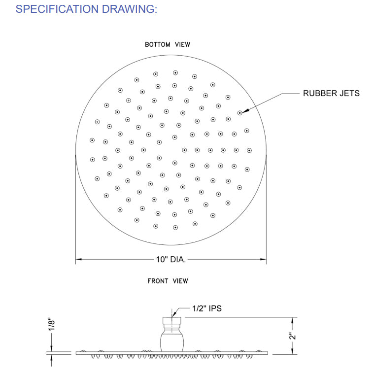 S210-GPH - 10" Round Rain Machine Shower Head - Graphite