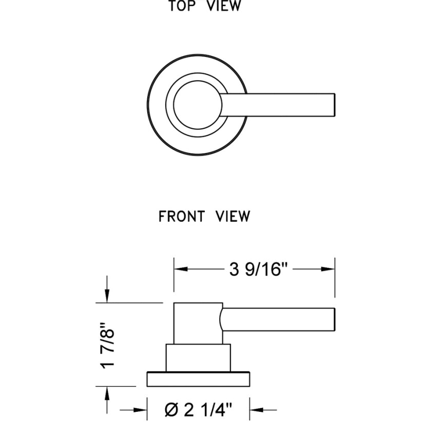 T632-TRIM-GPH - Contempo Lever with Round Escutcheon Trim for Exacto Volume Controls and Diverters