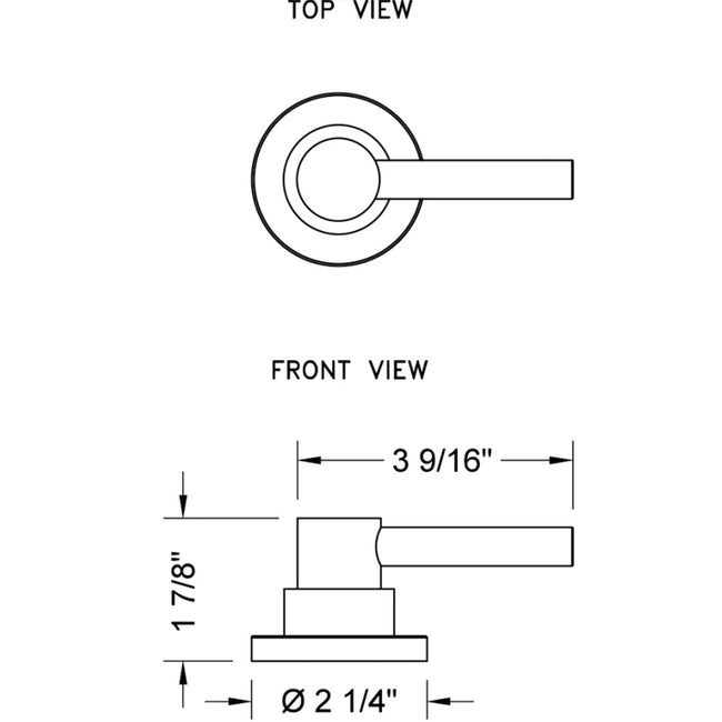 T632-TRIM-GPH - Contempo Lever with Round Escutcheon Trim for Exacto Volume Controls and Diverters