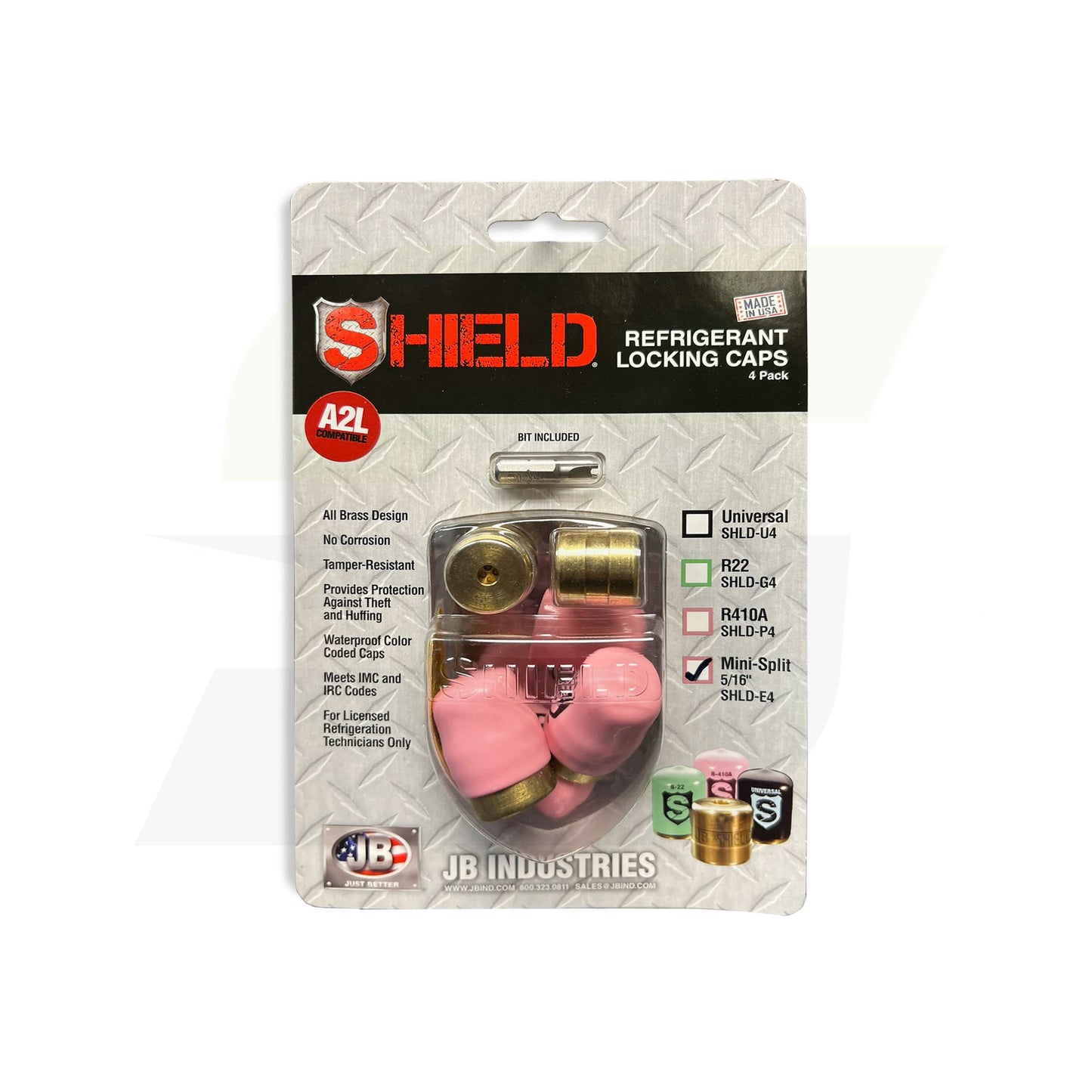 SHLD-E4 - Shield Pink - Euro Locking Cap - 4 Pack