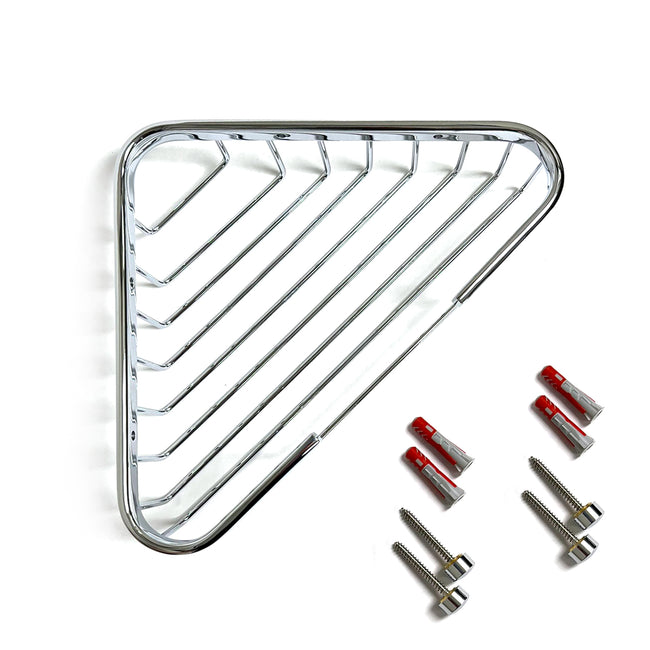 828006 - Bath and Shower Corner Wire Basket in Polished Chrome