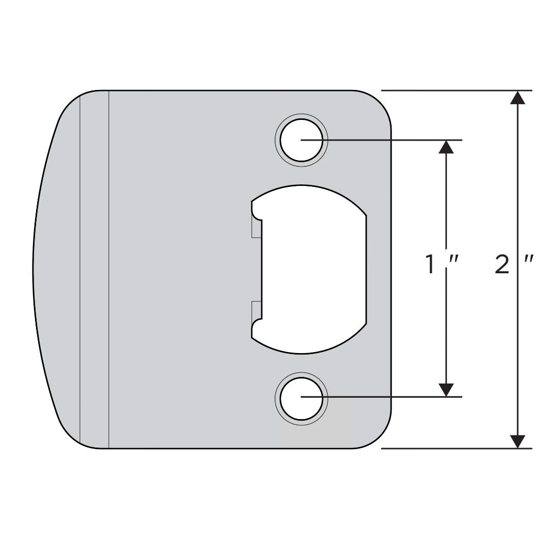 83536-001 Round Corner 2-1/4" Extended Full Lip Strike Bright Brass Finish