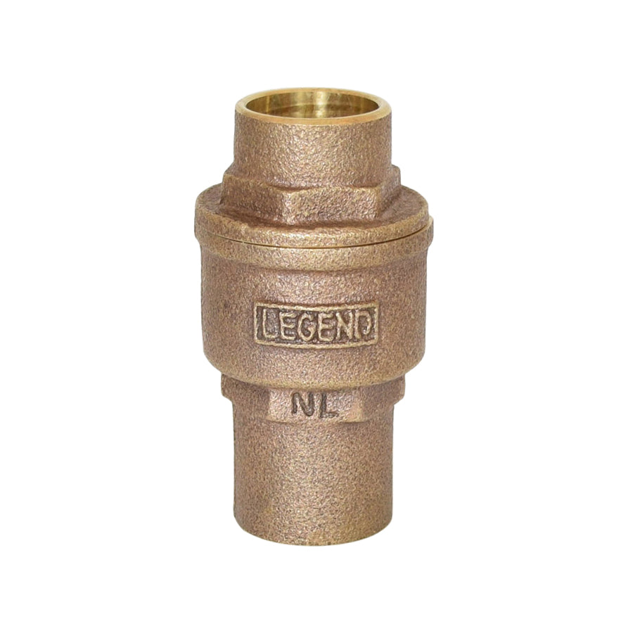 105-465NL - 1" No Lead Bronze In-Line Spring Check Valve - Sweat x Sweat