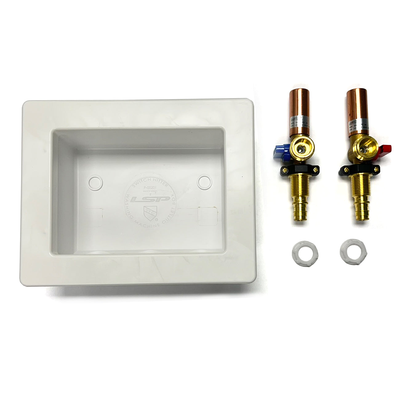 OB-217 - Plastic Switch Hitter Outlet Box w/ Uponor ProPEX Valves and Hammer Arrestors, Unassembled