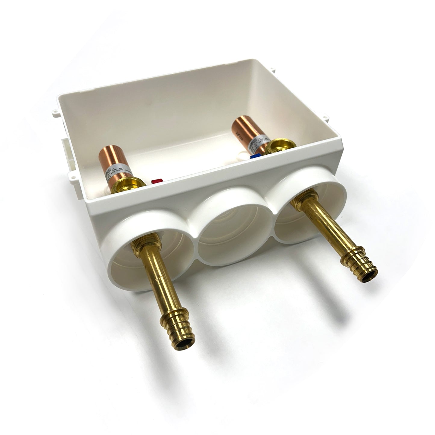 OB-227 - Plastic Washing Machine Outlet Box with Hammer Arrestors - Center Outlet