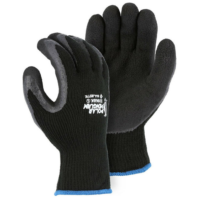 Polar Penguin Winter Lined Napped Terry Glove with Foam Latex Dipped Palm