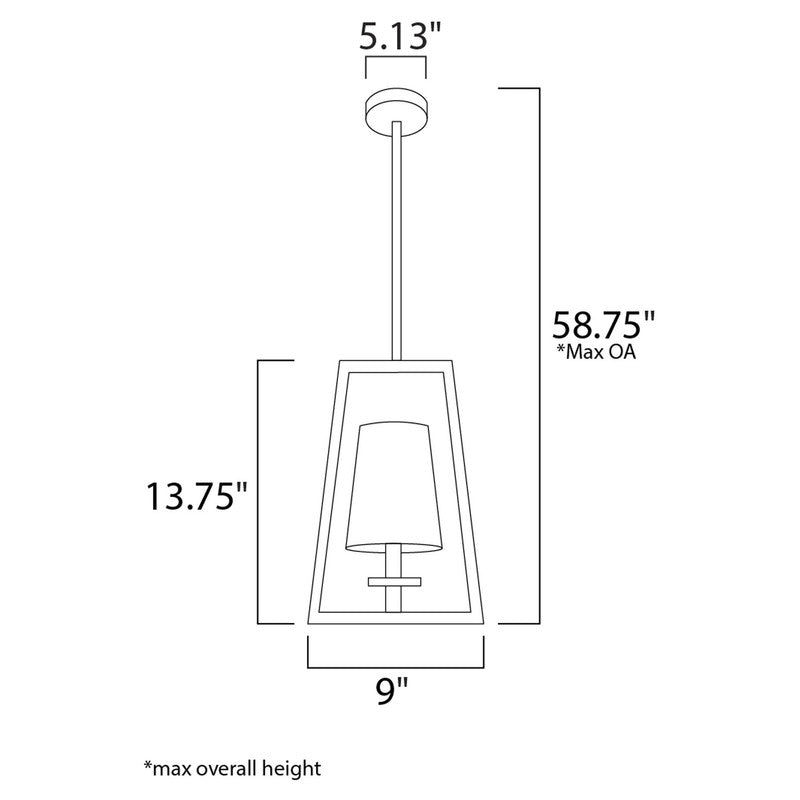 Maxim 30259WTPD - Swing 1 Light 14" Pendant