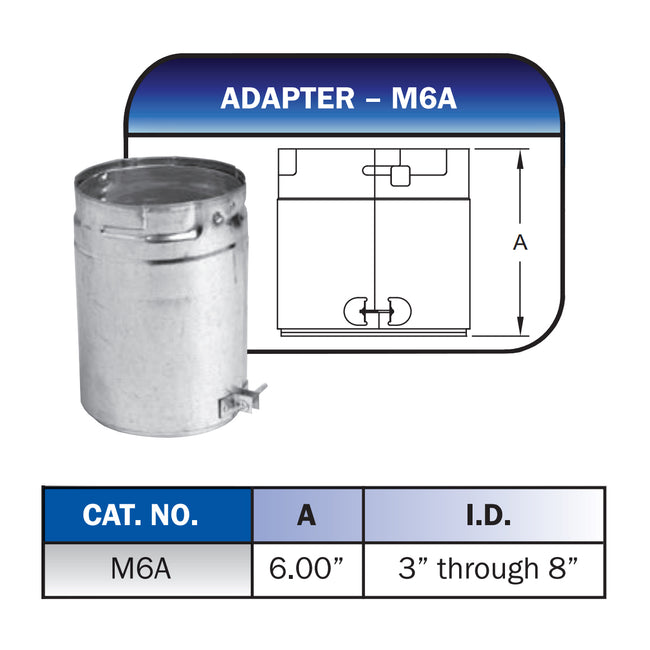 10M12A - Type-B Gas Vent Adapter - 12"