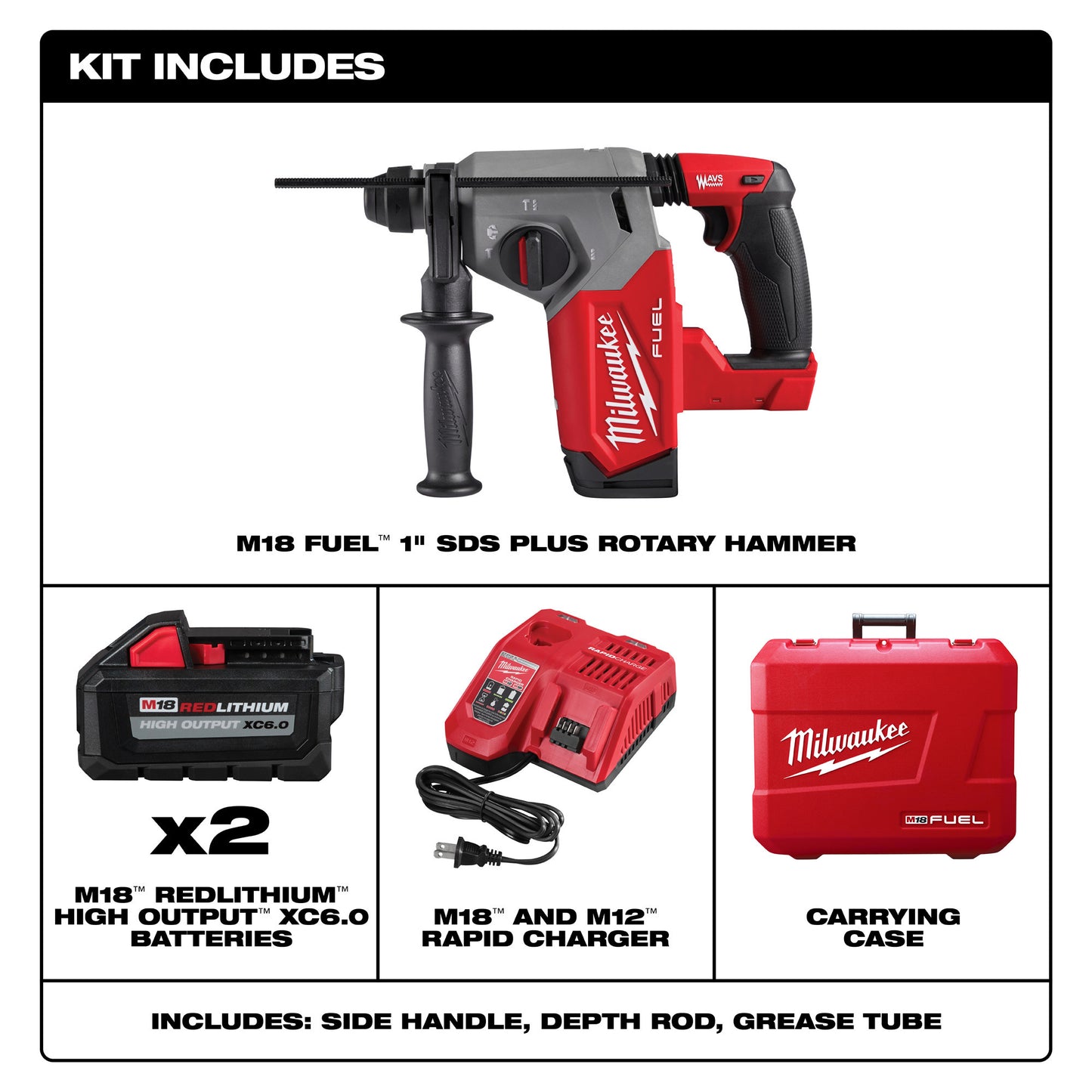 2912-22 - M18 Fuel 1" SDS Plus Rotary Hammer Kit