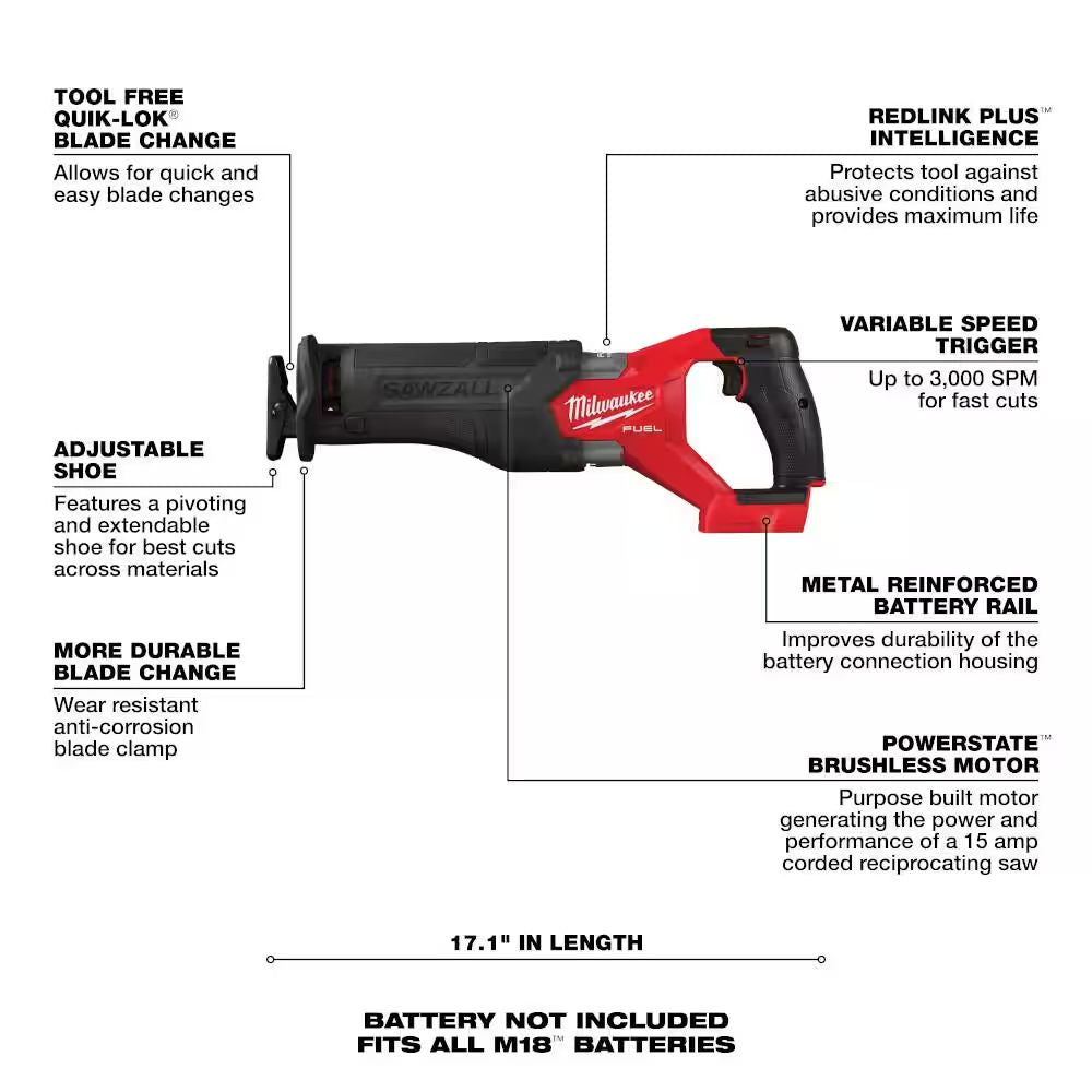 3697-25 - M18 FUEL 18V Lithium-Ion Brushless 5-Tool Combo Kit