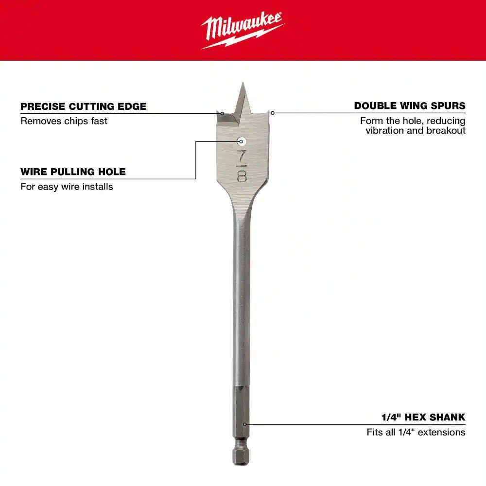 48-27-1001 - Flat Boring Bit 1" X 6"