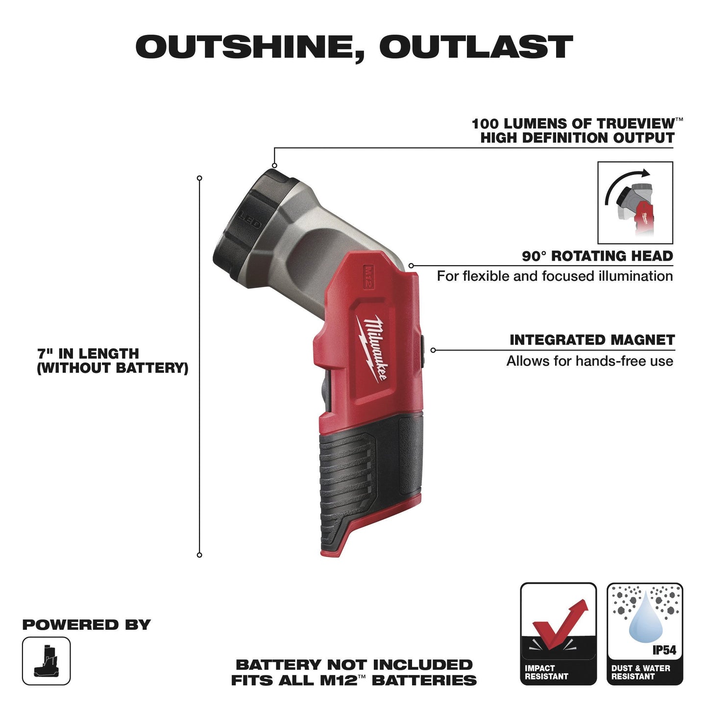 49-24-0146 - M12 12-Volt Lithium-Ion LED Work Flashlight