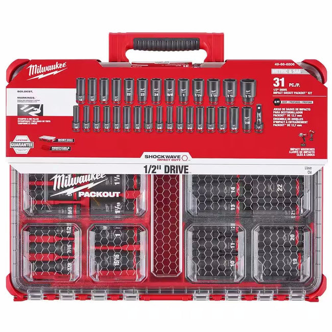 49-66-6806 - Shockwave Impact Duty Socket 1/2" Dr 31Pc Packout Set