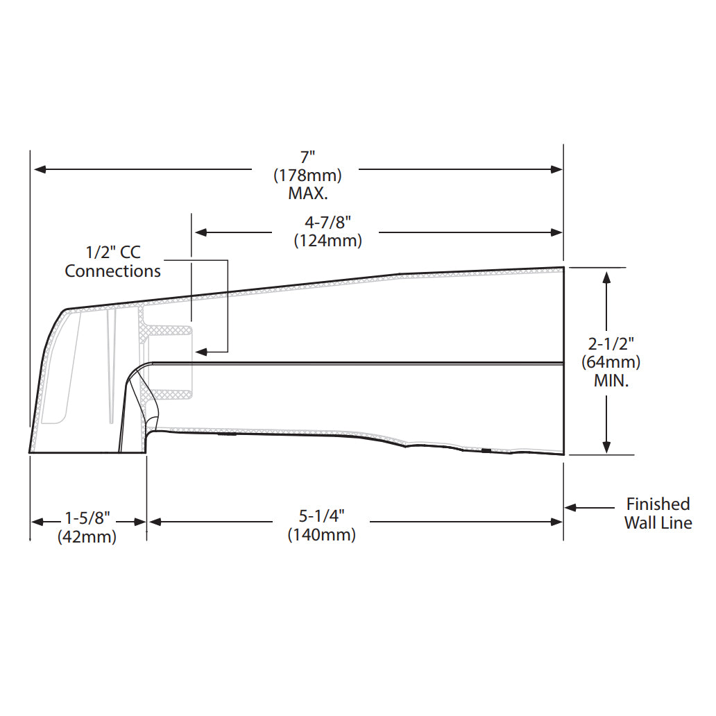 3829 - Chrome Non Diverter Spout