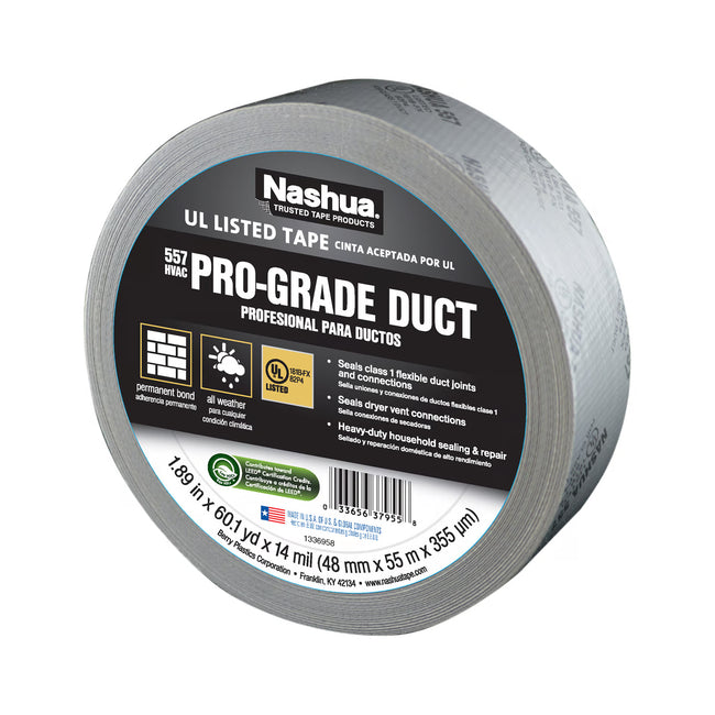 557 Pro-Grade UL Listed Duct Tape - 2" x 60 Yds