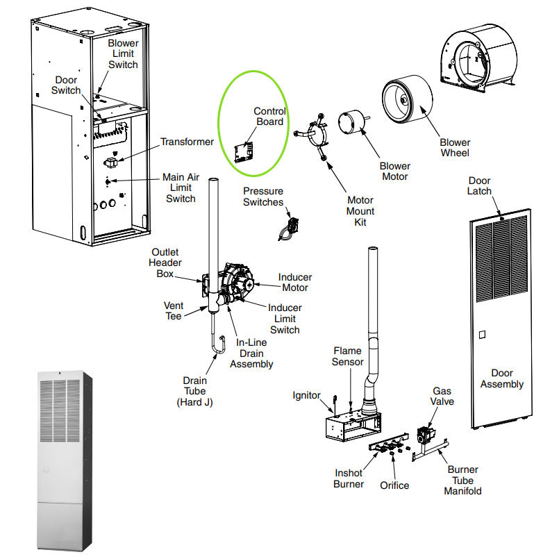 1041648R - Control Board For MG1E / MG2R Series Gas Furnaces ...