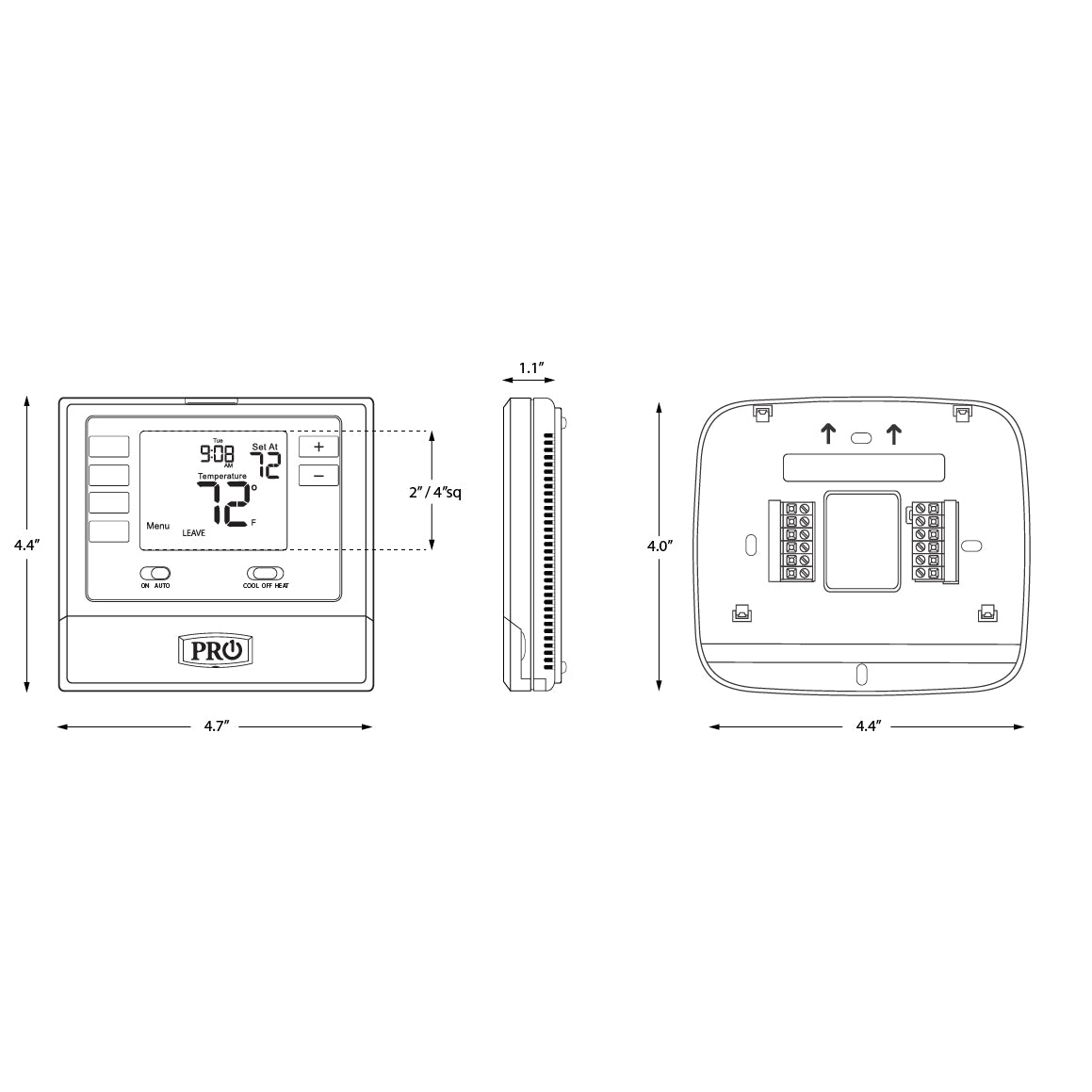 T705 - Pro1 T705 Programmable Thermostat - Single Stage 1 Heat 1 Cool