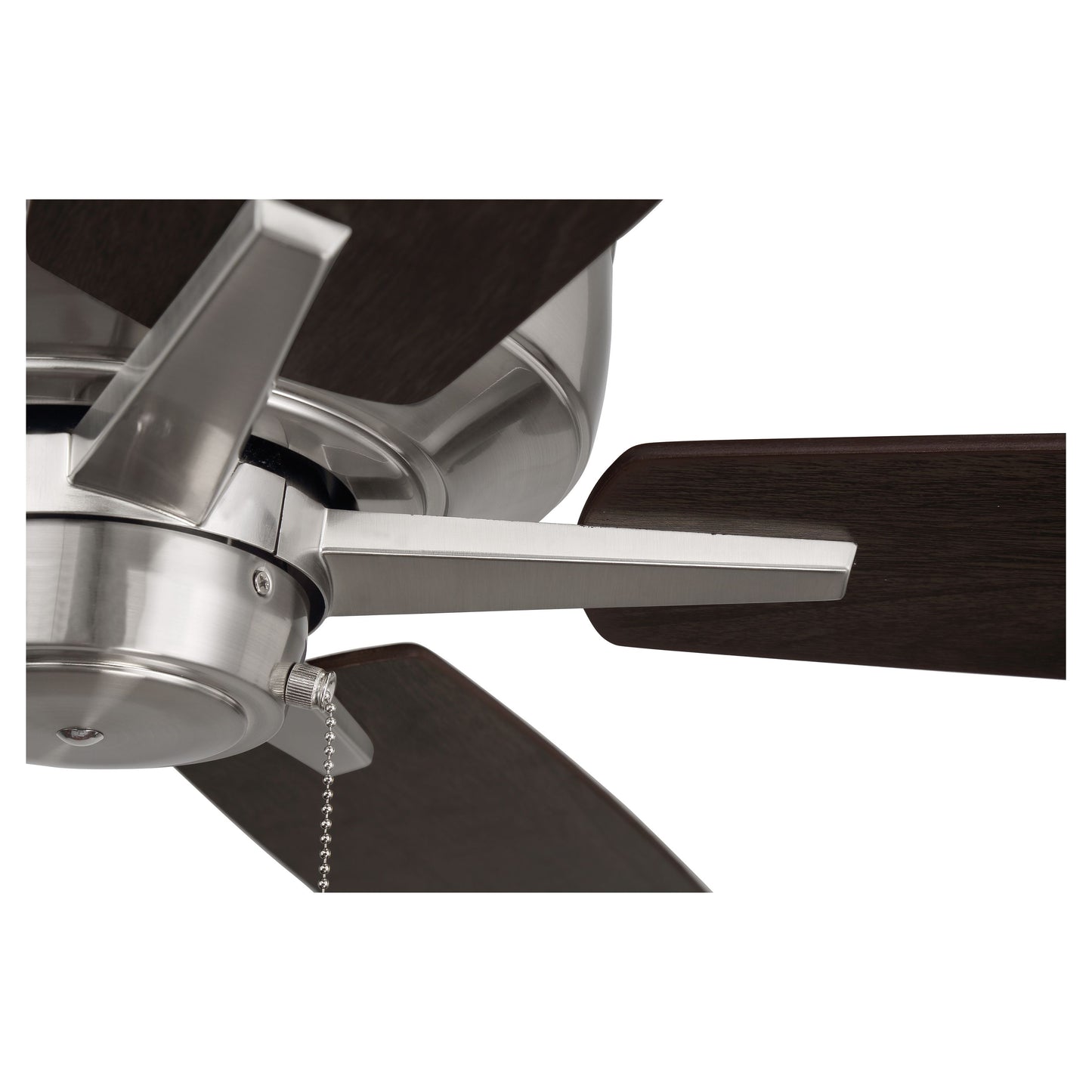 S60BNK5-60DWGWN - Super Pro 60" 5 Blade Ceiling Fan - Pull Chain - Brushed Polished Nickel