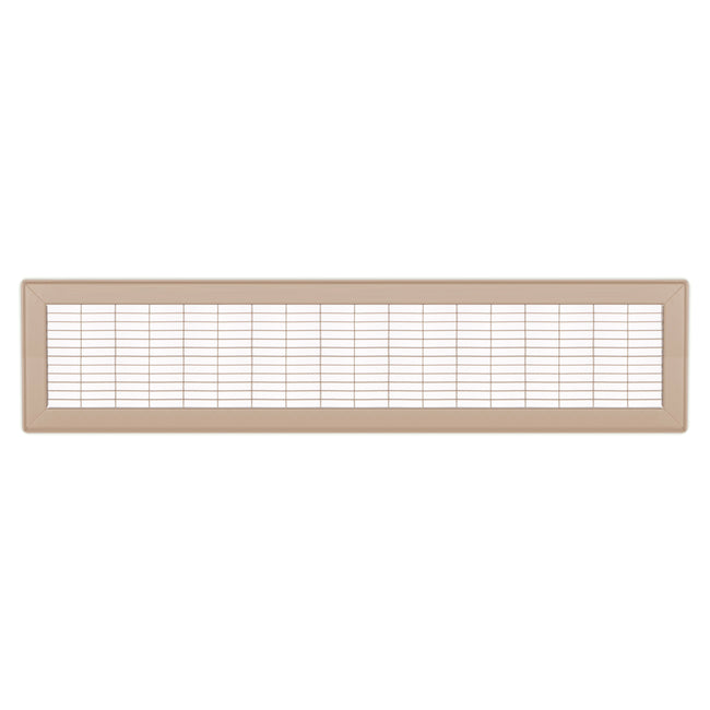 Shoemaker 1600 - 6" x 30" Heavy Duty Floor Grille with 0 Degree Deflection in Driftwood Tan