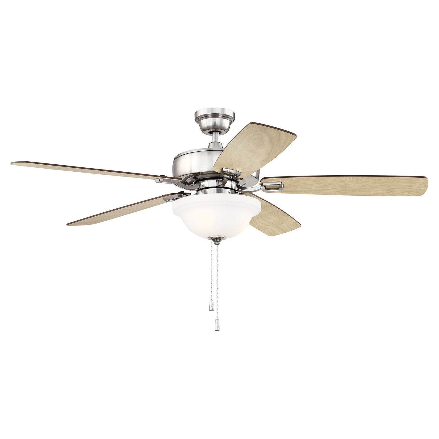 TCE52BNK5C1 - Twist N Click 52" 5 Blade Ceiling Fan with Light Kit - Pull Chain - Brushed Polished N