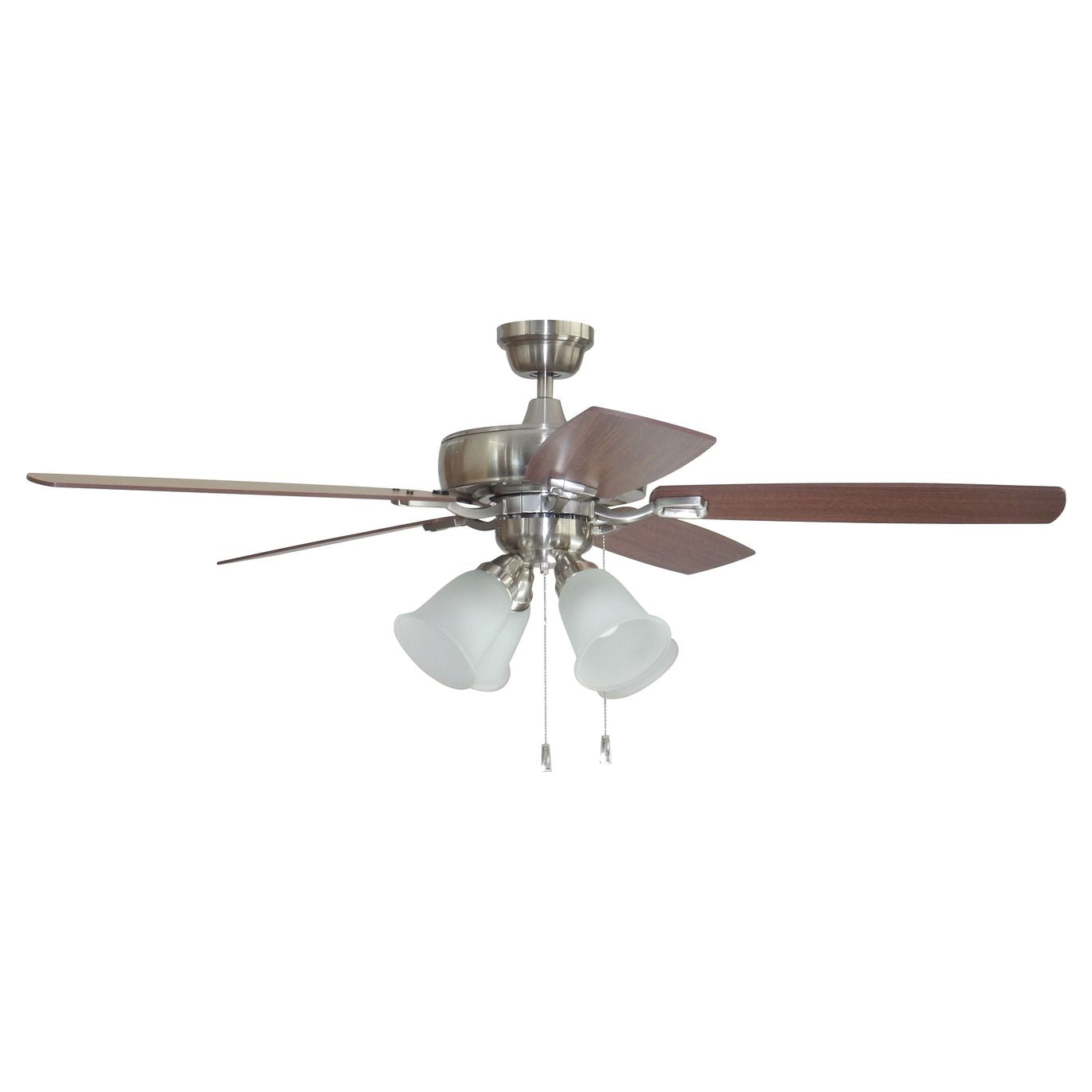 TCE52BNK5C4 - Twist N Click 52" 5 Blade Ceiling Fan with Light Kit - Pull Chain - Brushed Polished N