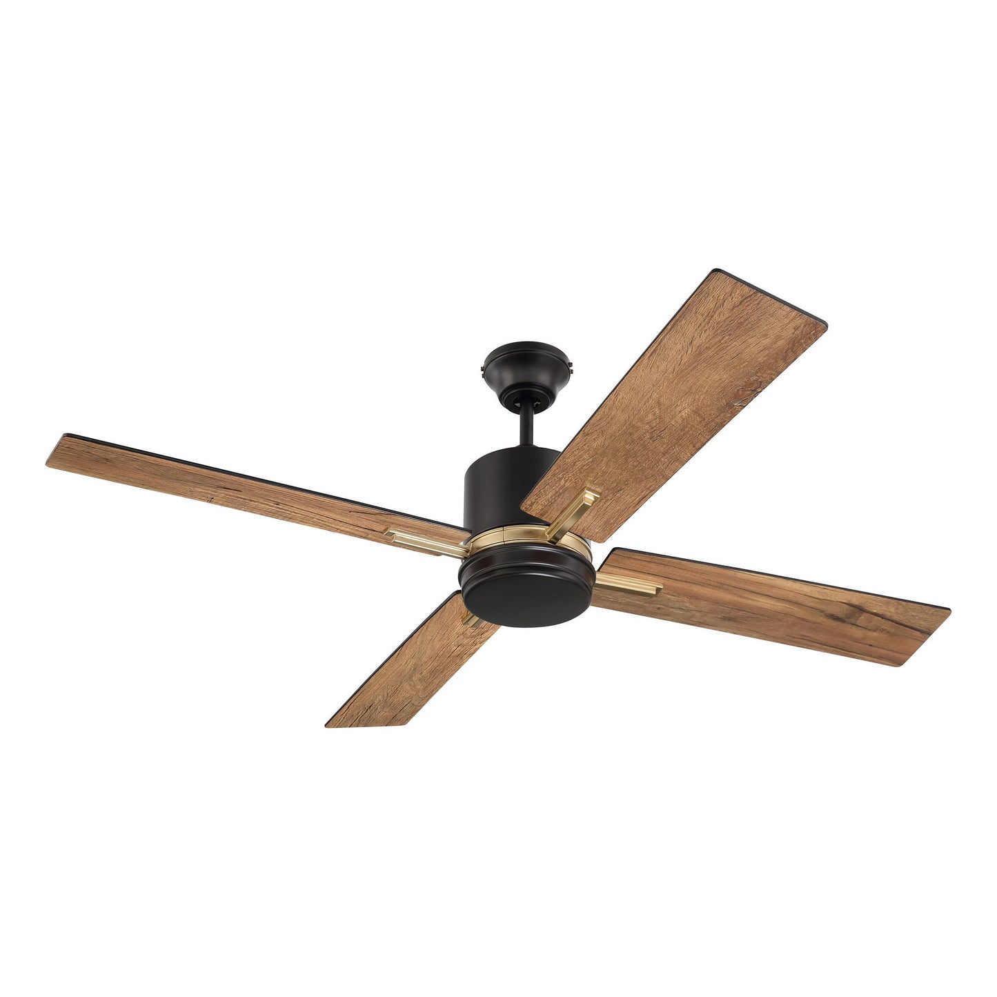 TEA52FBSB4 - Teana 52" 4 Blade Ceiling Fan with Light Kit - Wall Control - Flat Black / Satin Brass